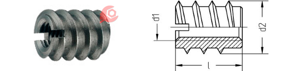 Муфта мебельная врезная резьбовая (с внутренней резьбой) DIN 7965