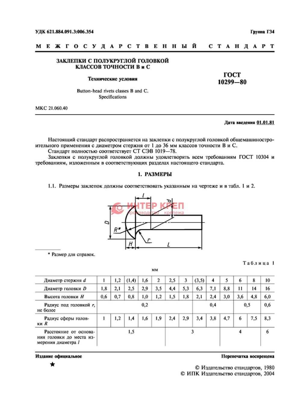 Заклепки Медные С Полукруглой Головкой ГОСТ 10299-80 Купить В.